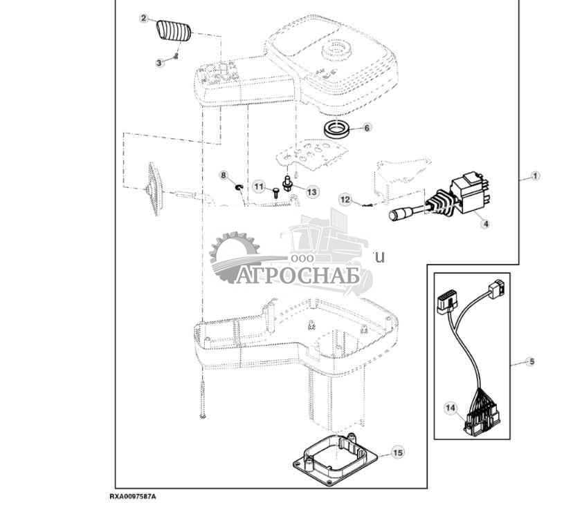 Рулевая колонка и крепления, с левым реверсом 